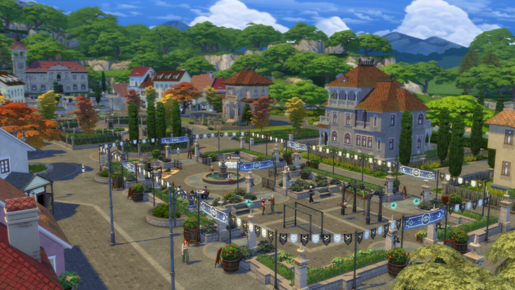 A screenshot of The Sims 4 Life And Death offering a look at the new world available to explore.