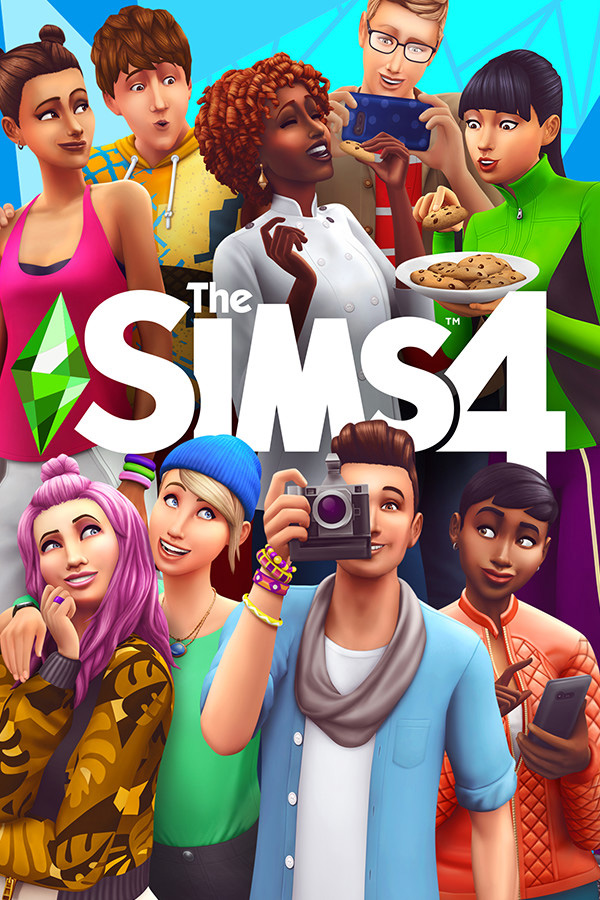 The cover art for The Sims 4.