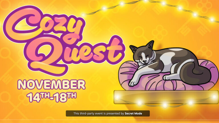 A screenshot of Secret Mode's Cozy Quest Steam sale.