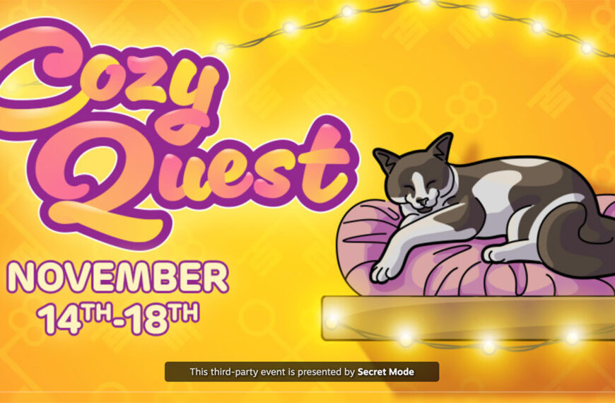 A screenshot of Secret Mode's Cozy Quest Steam sale.