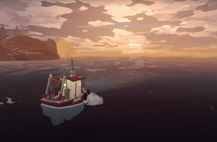 A screenshot from the Dredge launch trailer.