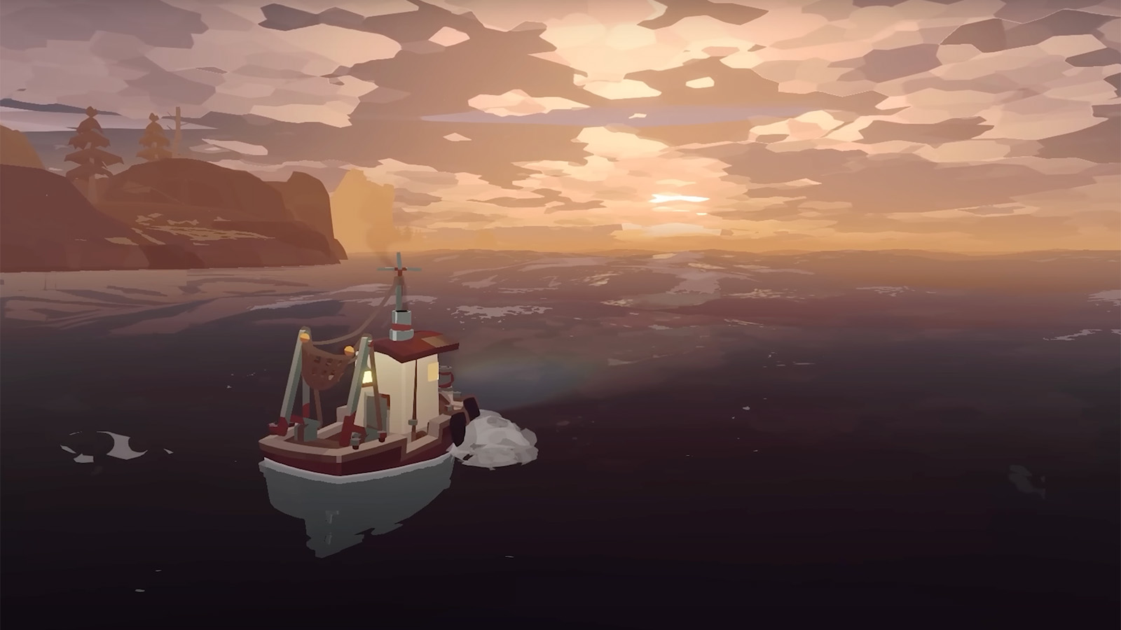 A screenshot from the Dredge launch trailer.