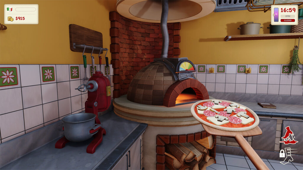 A screenshot from Pizza Slice showing some of the objectives you'll have to do while making pizzas.