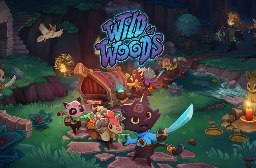 The official artwork for multiplayer cat adventure game Wild Woods.