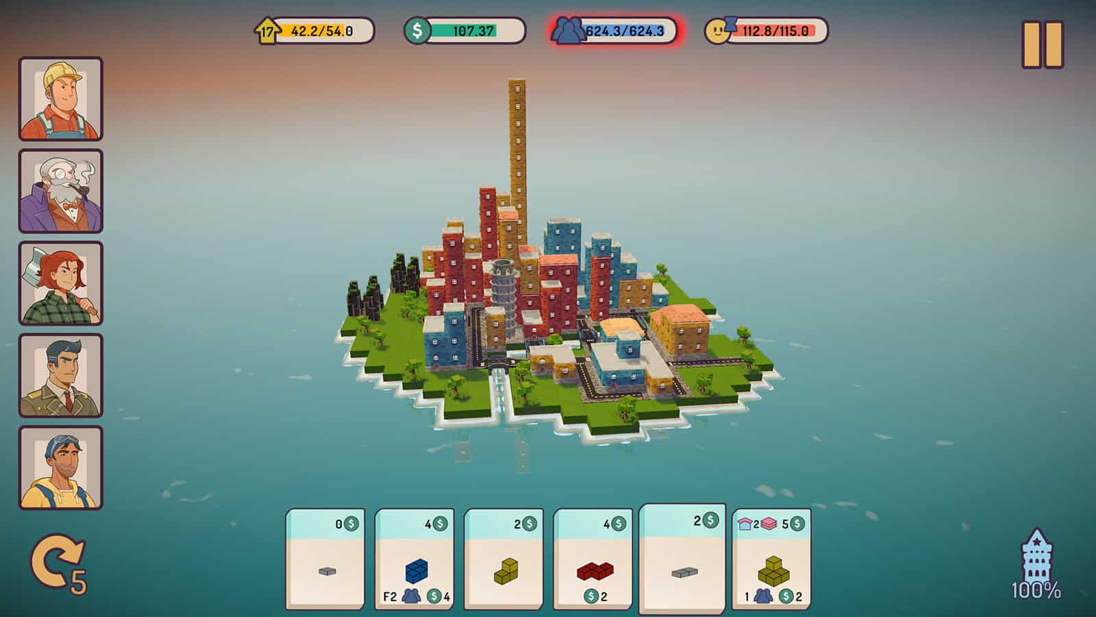 An official screenshot of Mini City: Mayhem, showing another city in progress.