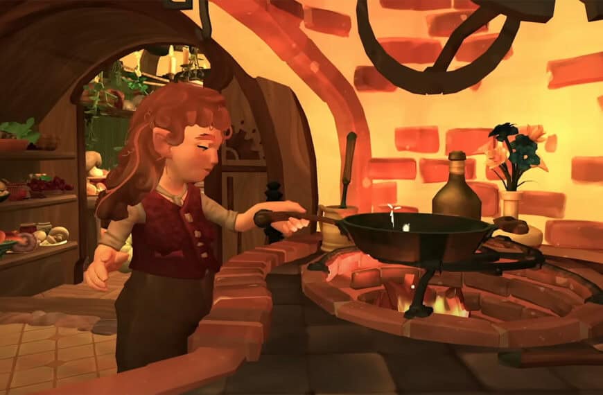 A screenshot from Tales of the Shire, showing the game's cooking mechanic.